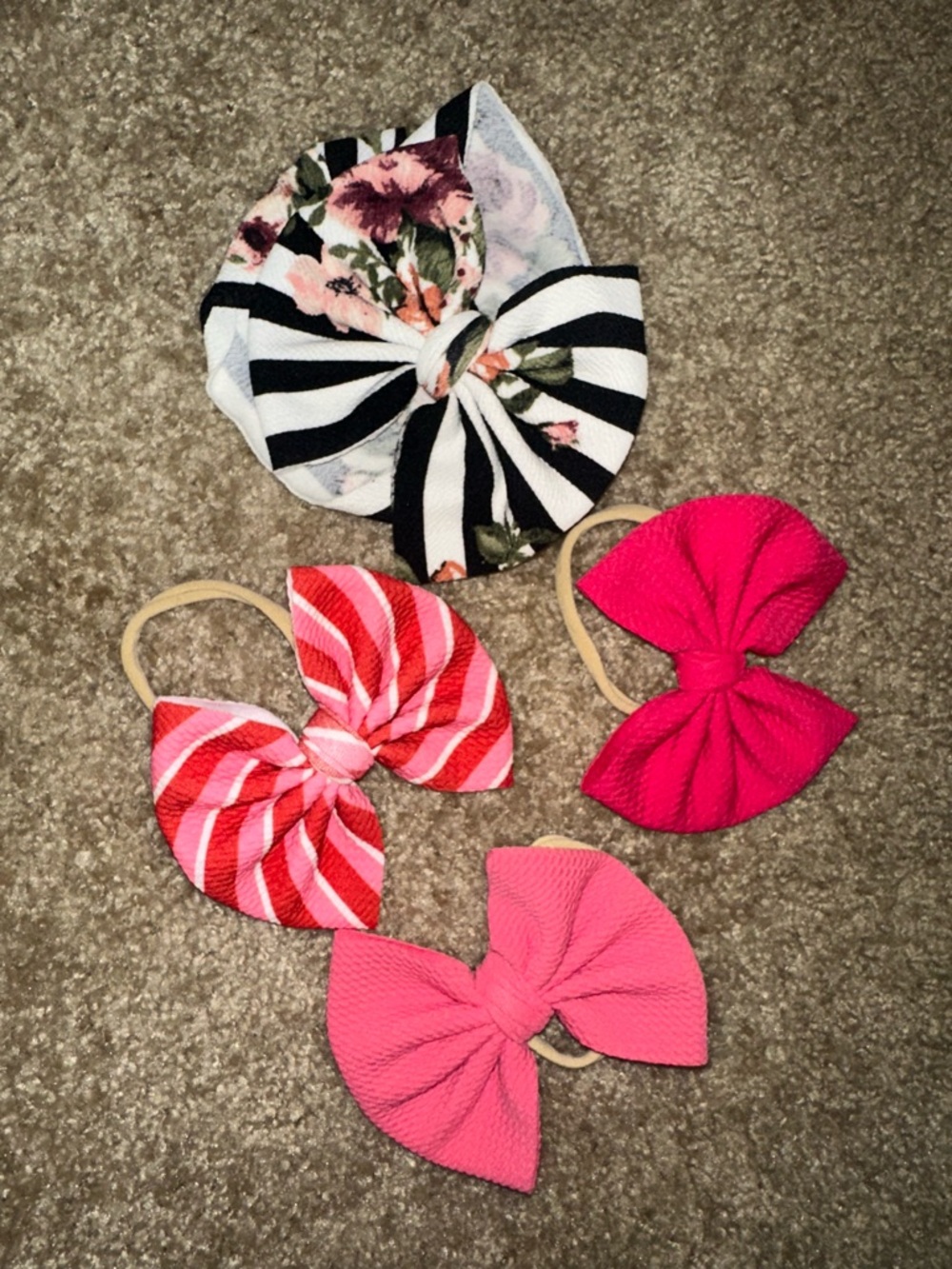 Girls Pink & Floral Bow Headband Set - Kids Accessories
